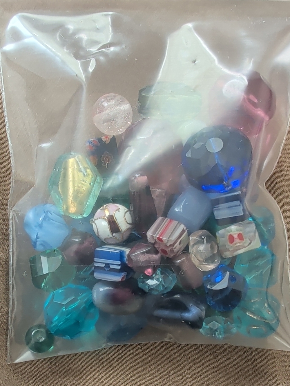 Assorted Blue and Teal Glass Bead Mix -